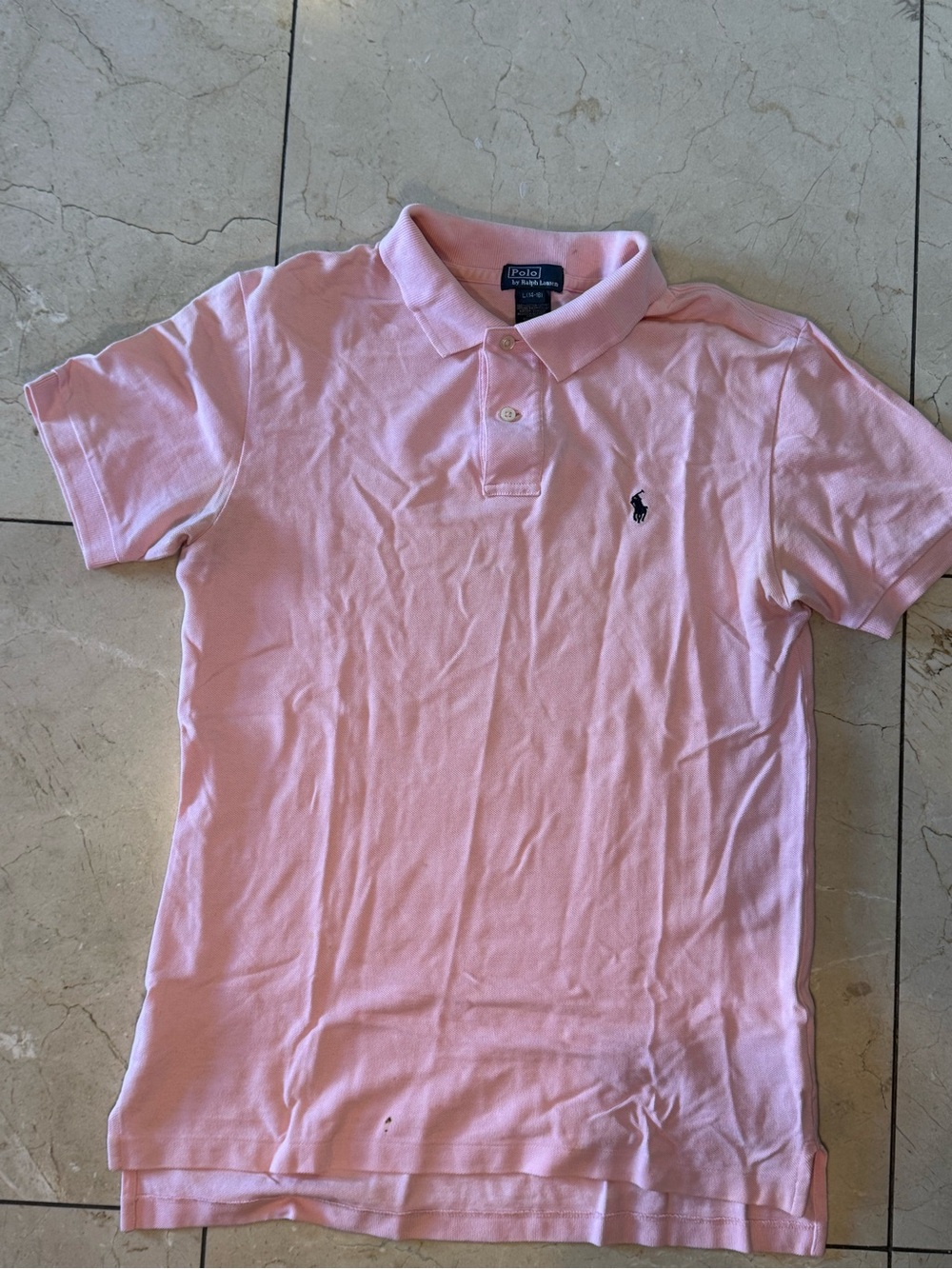 Ralph Lauren Light Pink Polo Shirt with Navy Pony